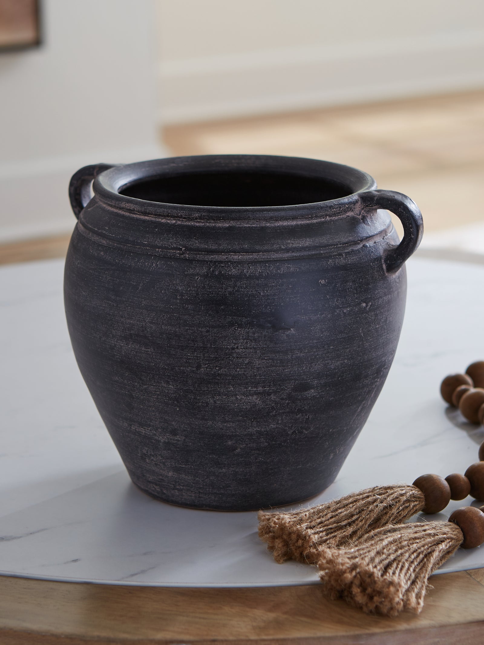 Meadie Distressed Black Vase