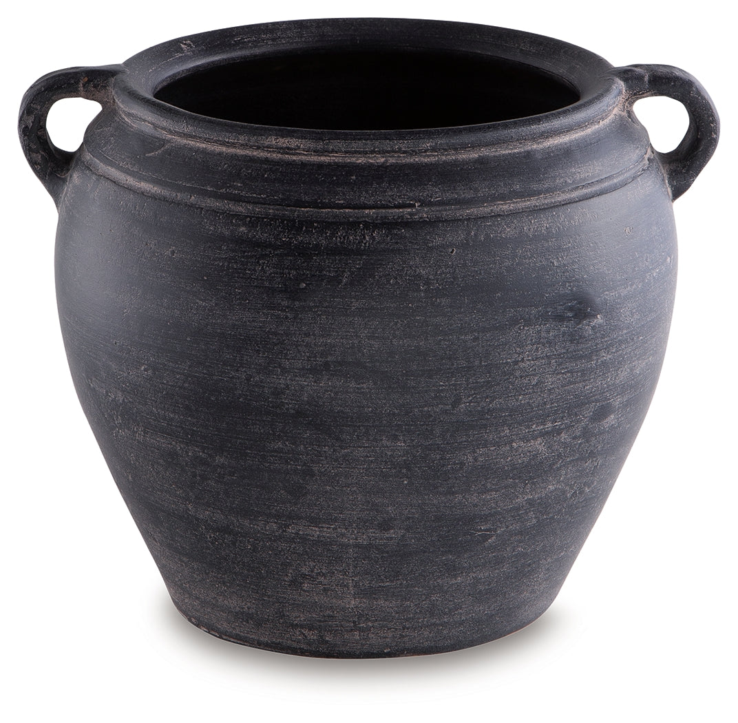 Meadie Distressed Black Vase