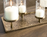 Wallmond Antique Brass Finish Candle Holder