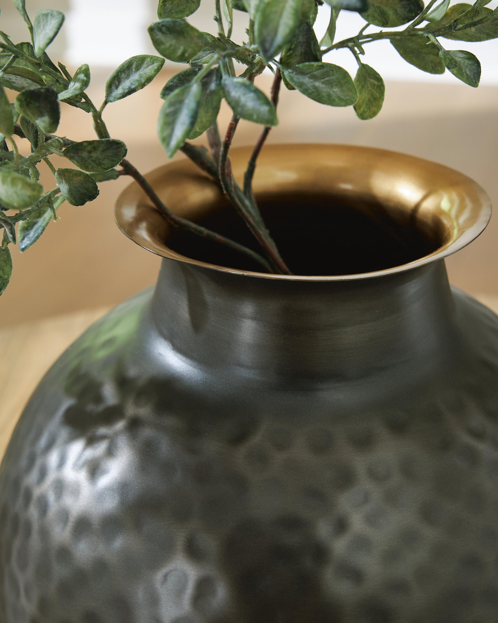 Woody Pewter/Gold Finish Vase