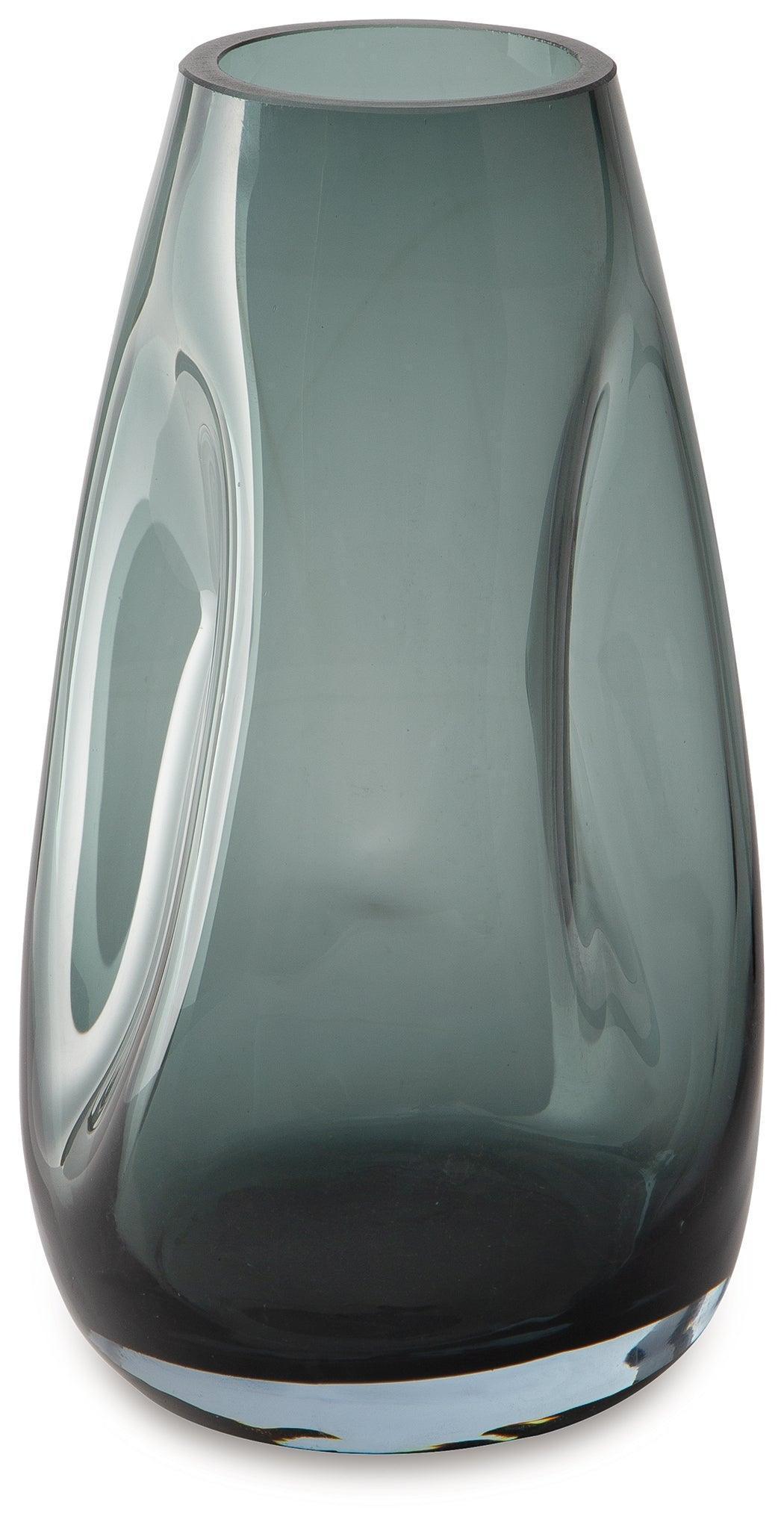 Beamund Teal Blue Glass Vase Set of 2