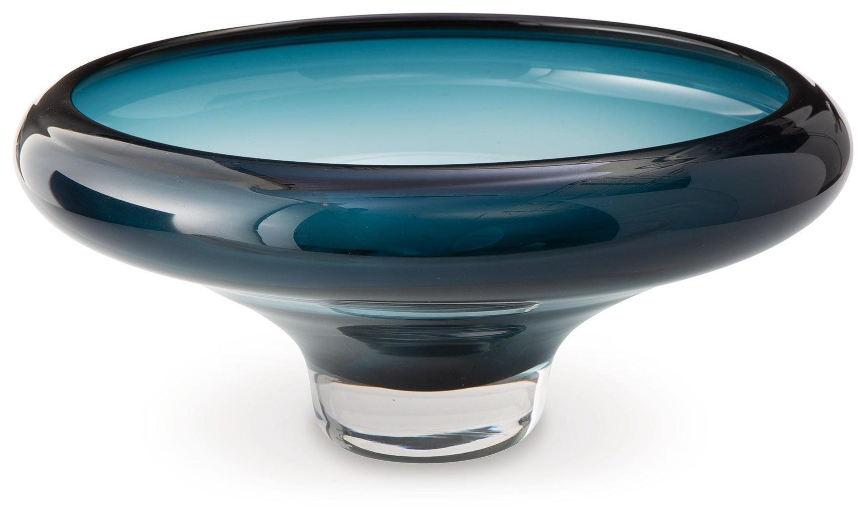Vallborough Teal Blue Contemporary Glass Bowl