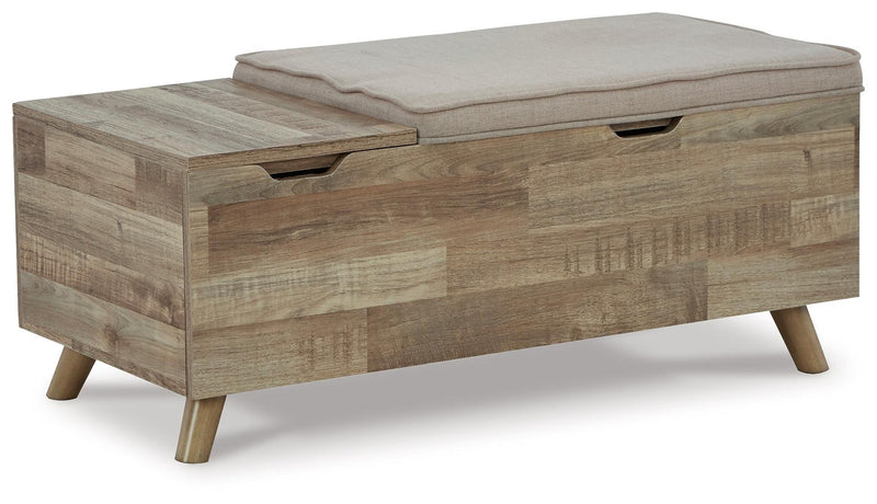 Gerdanet Beige/brown Storage Bench - Ella Furniture