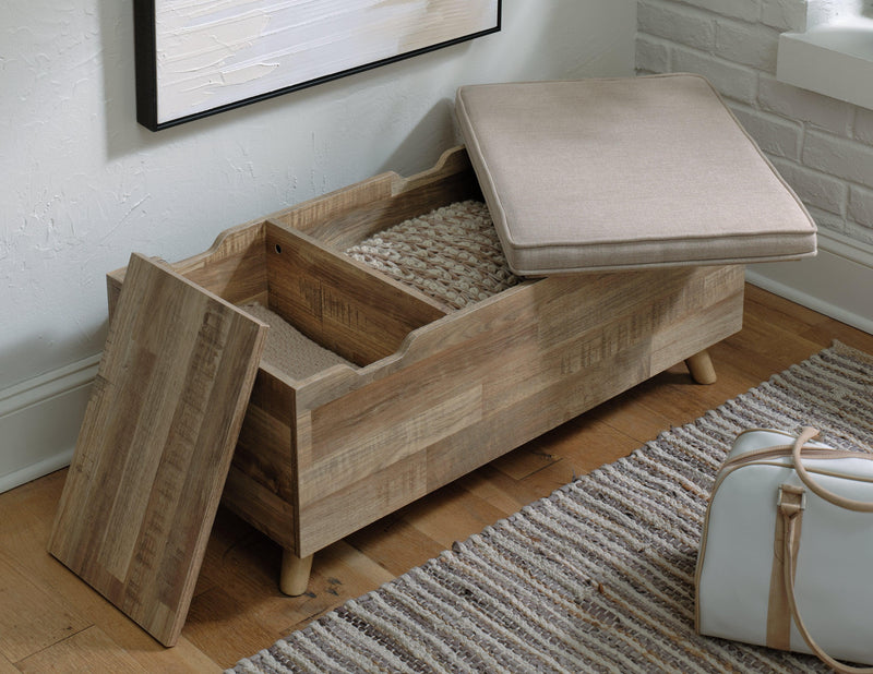 Gerdanet Beige/brown Storage Bench - Ella Furniture