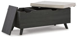 Yarlow Linen/gray Storage Bench - Ella Furniture