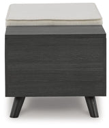 Yarlow Linen/gray Storage Bench - Ella Furniture