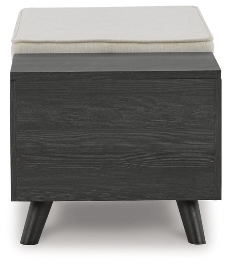 Yarlow Linen/gray Storage Bench - Ella Furniture