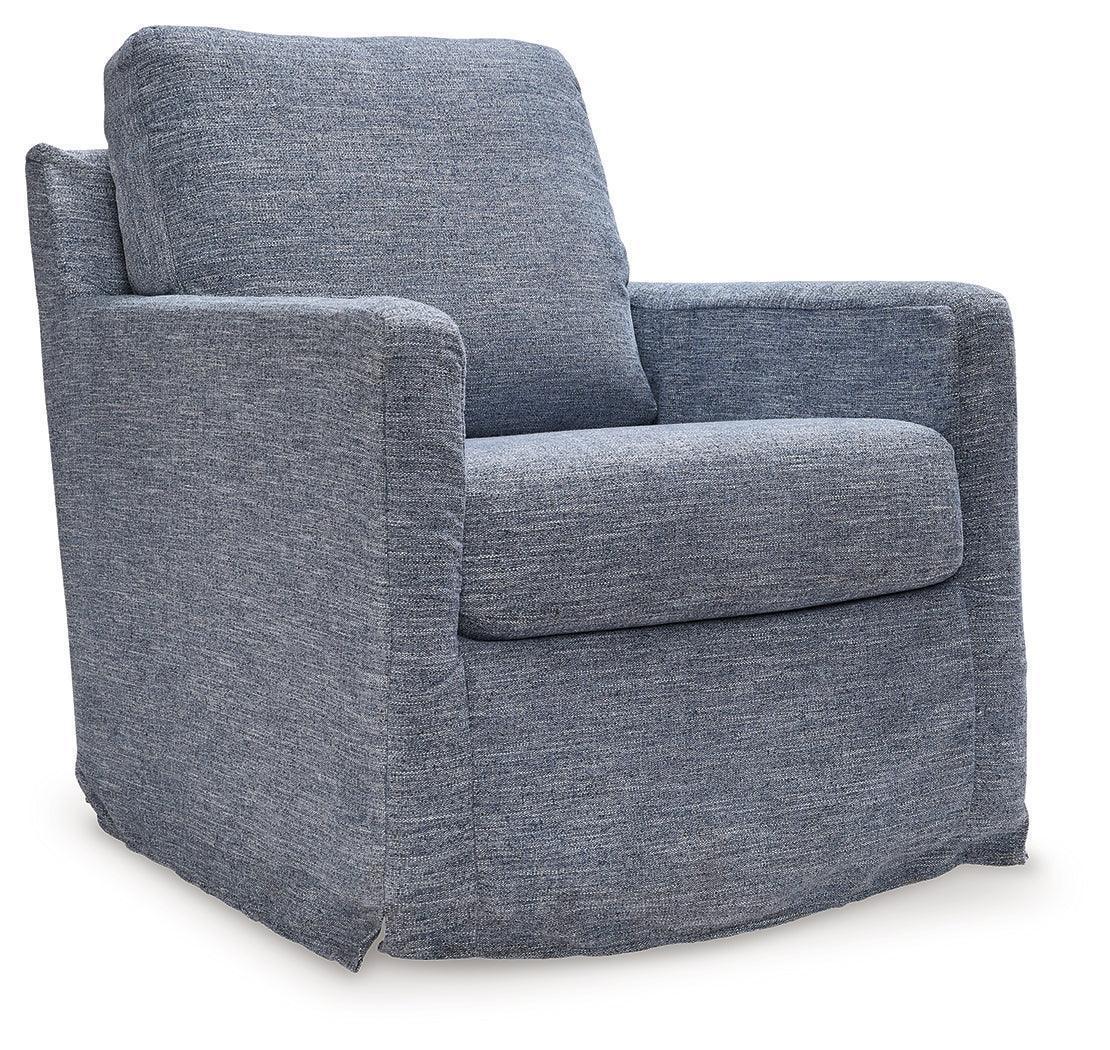 Nenana Denim Swivel Glider Accent Chair by Ashley