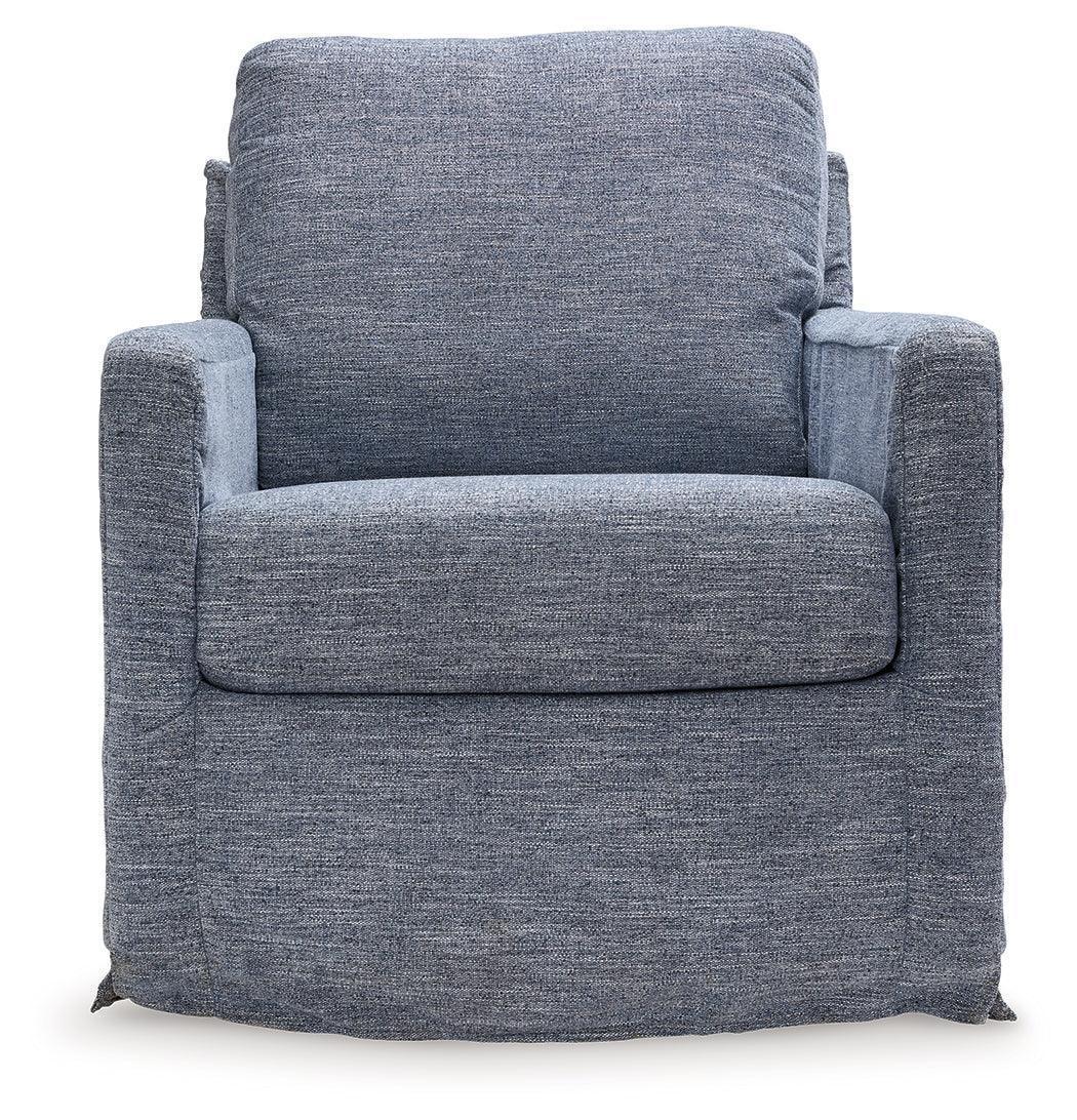 Nenana Denim Swivel Glider Accent Chair by Ashley