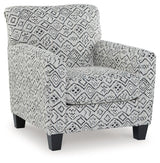 Hayesdale Black and Cream Patterned Accent Chair