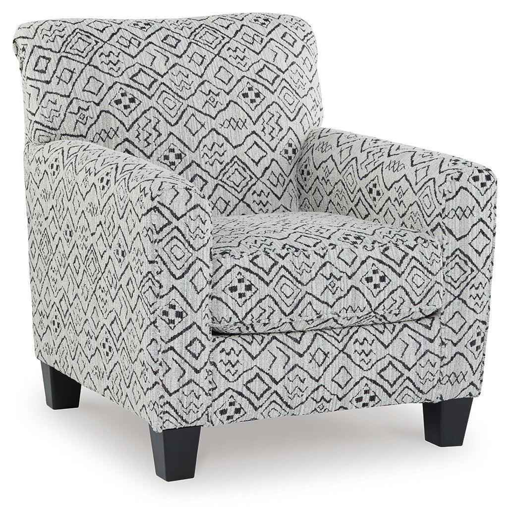 Hayesdale Black and Cream Patterned Accent Chair