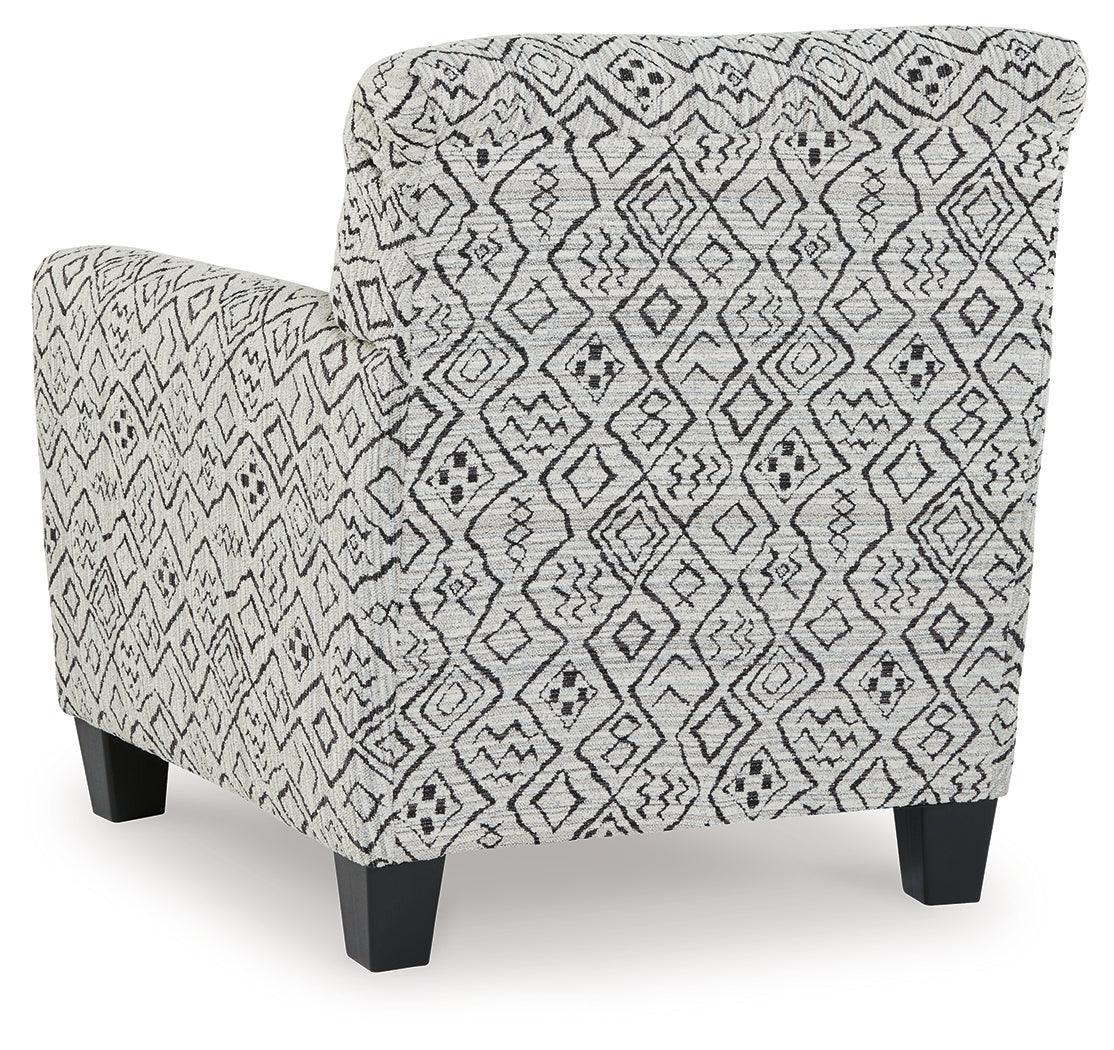 Hayesdale Black and Cream Patterned Accent Chair