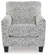 Hayesdale Black and Cream Patterned Accent Chair