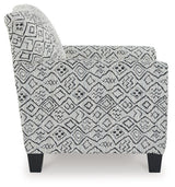 Hayesdale Black and Cream Patterned Accent Chair