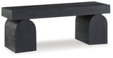 Holgrove Matte Black Wood Accent Bench