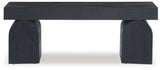 Holgrove Matte Black Wood Accent Bench