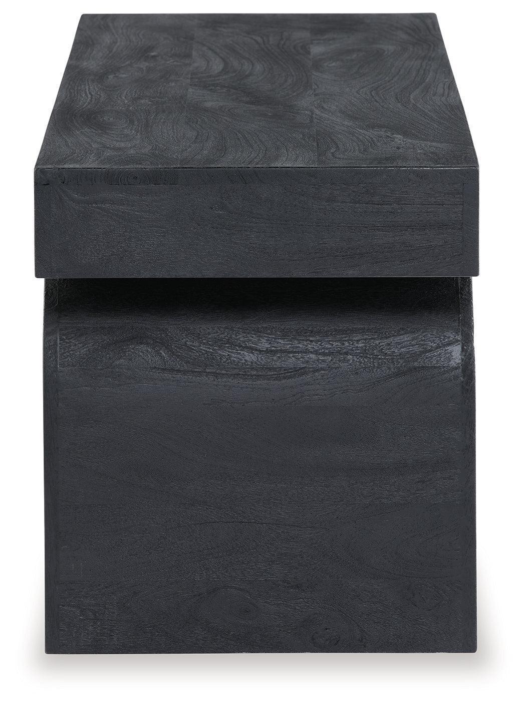 Holgrove Matte Black Wood Accent Bench