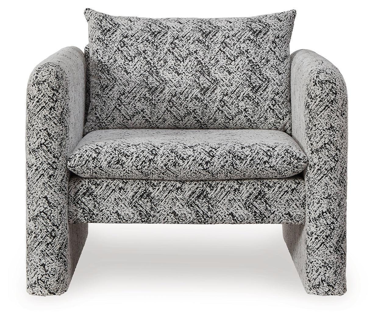 Kenbell Black/White Accent Chair