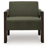 Adlanlock Olive Velvet Accent Chair