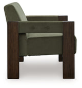 Adlanlock Olive Velvet Accent Chair