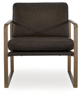 Bradett Dark Brown/Gold Finish Accent Chair