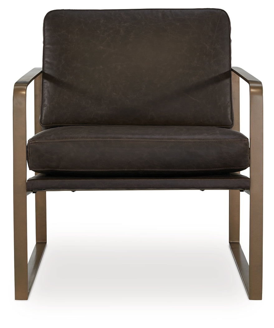 Bradett Dark Brown/Gold Finish Accent Chair