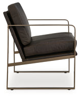 Bradett Dark Brown/Gold Finish Accent Chair