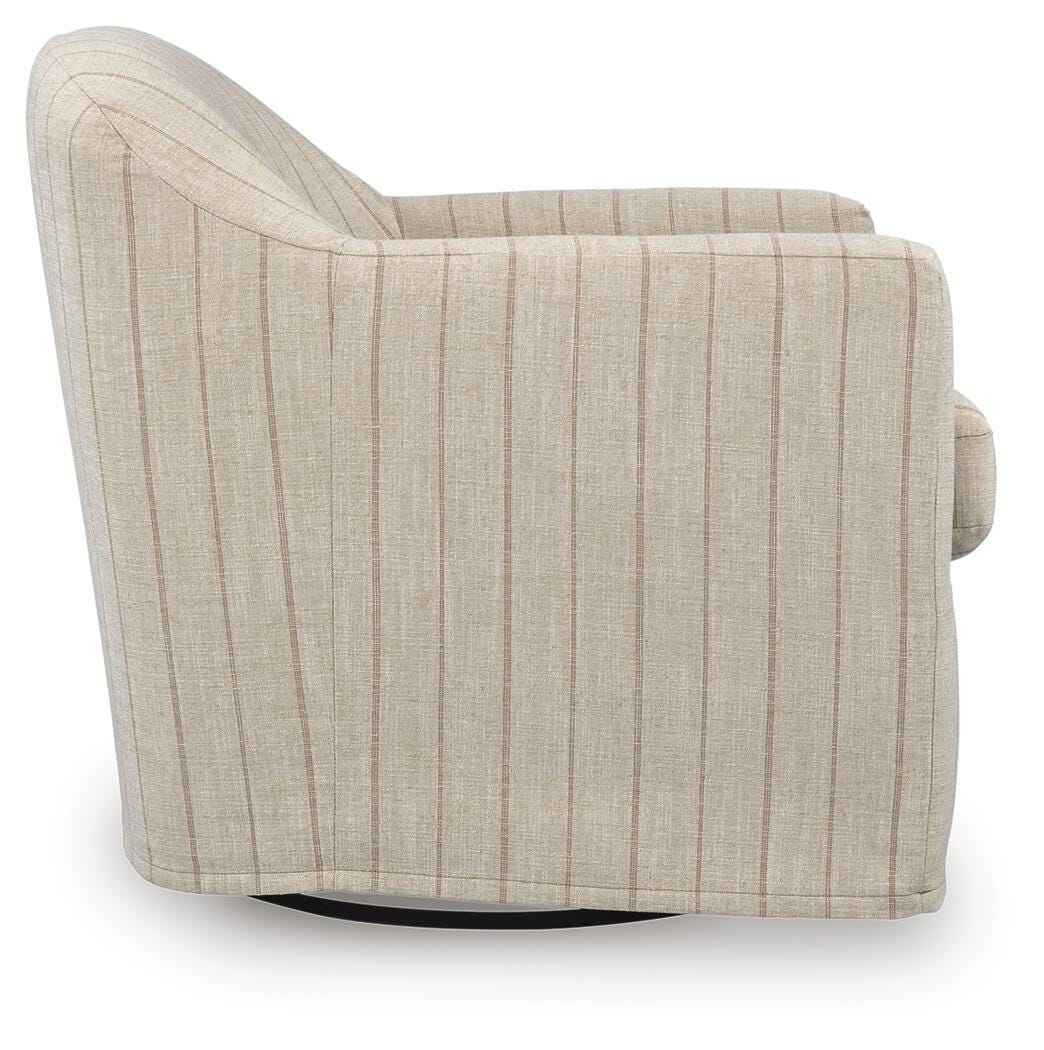 Valwick Cream/Brown Swivel Accent Chair view 4