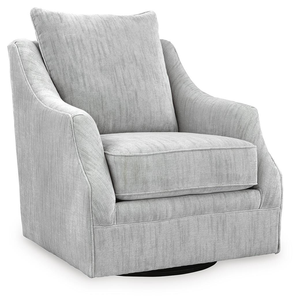 Gubbins Gray Swivel Accent Chair angled view