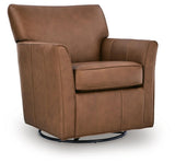 Braydunn Caramel Swivel Glider Accent Chair angled view