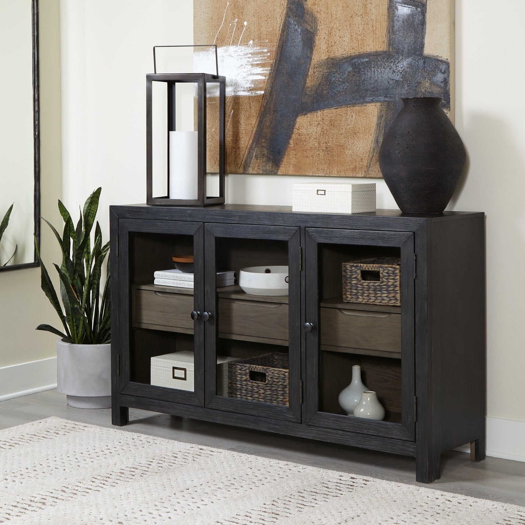 Lenston Black/gray Accent Cabinet A4000508 - Ella Furniture