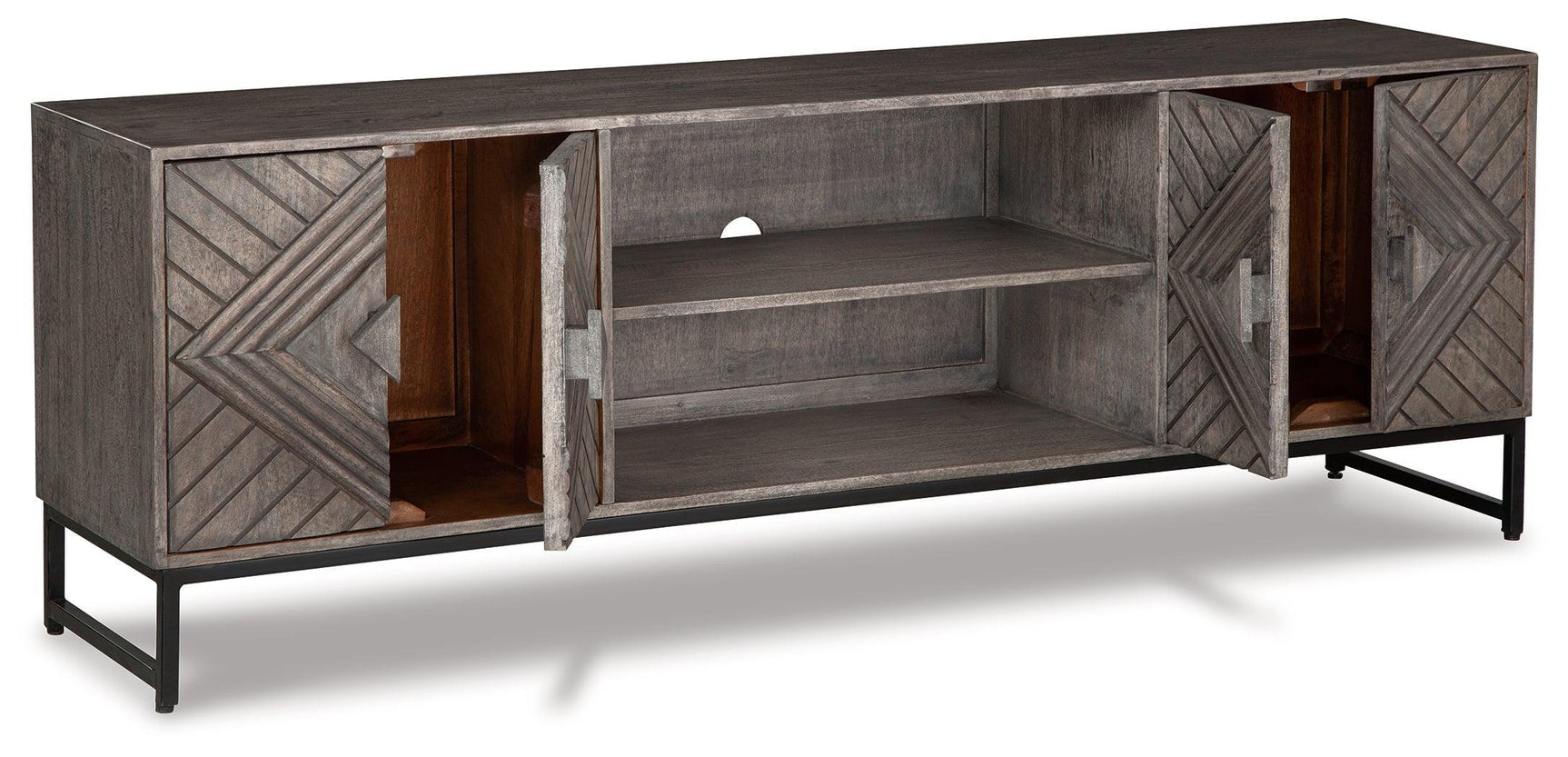 Treybrook Distressed Gray Accent Cabinet A4000512 - Ella Furniture