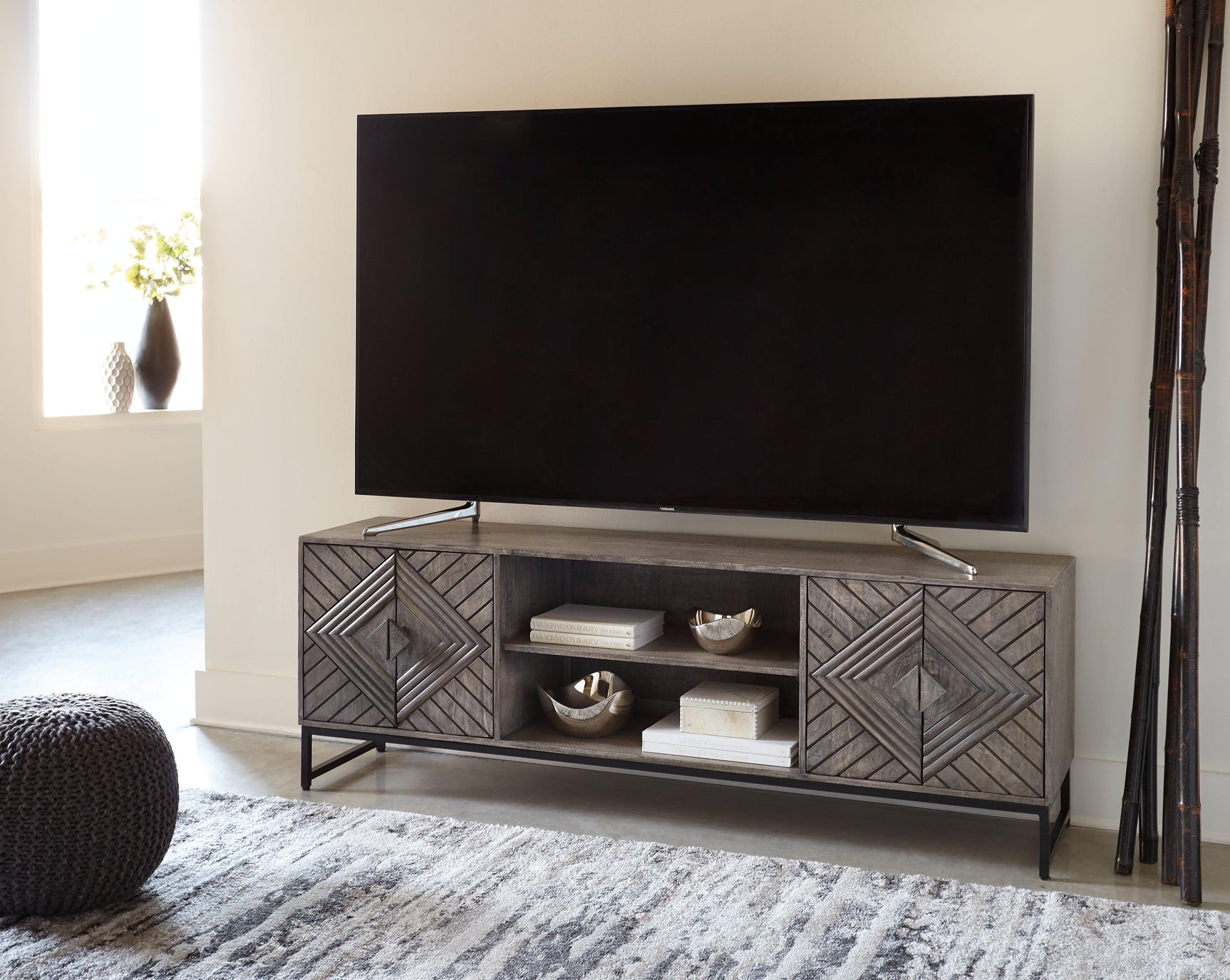 Treybrook Distressed Gray Accent Cabinet A4000512 - Ella Furniture