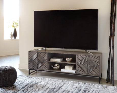 Treybrook Distressed Gray Accent Cabinet A4000512 - Ella Furniture