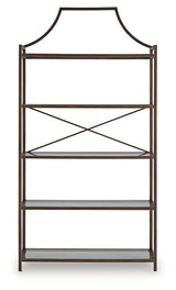 Bernonly Antique Bronze Finish 72" Bookcase