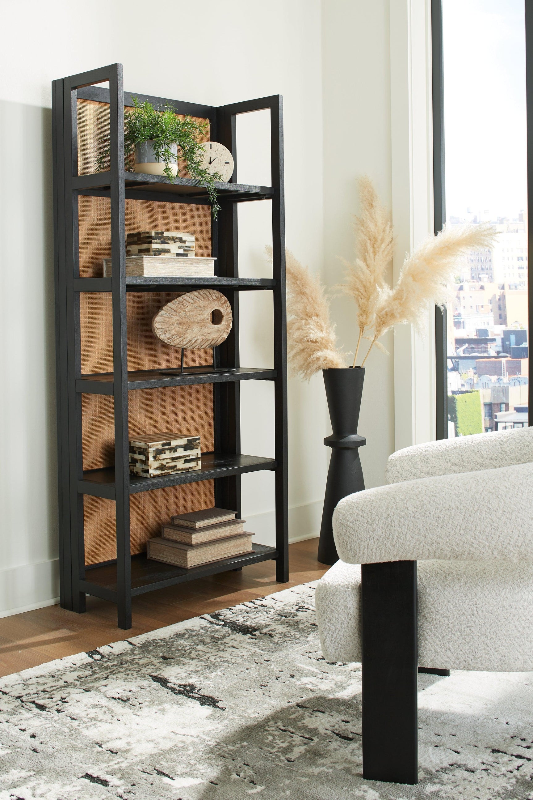 Abyard Black/Natural Bookcase