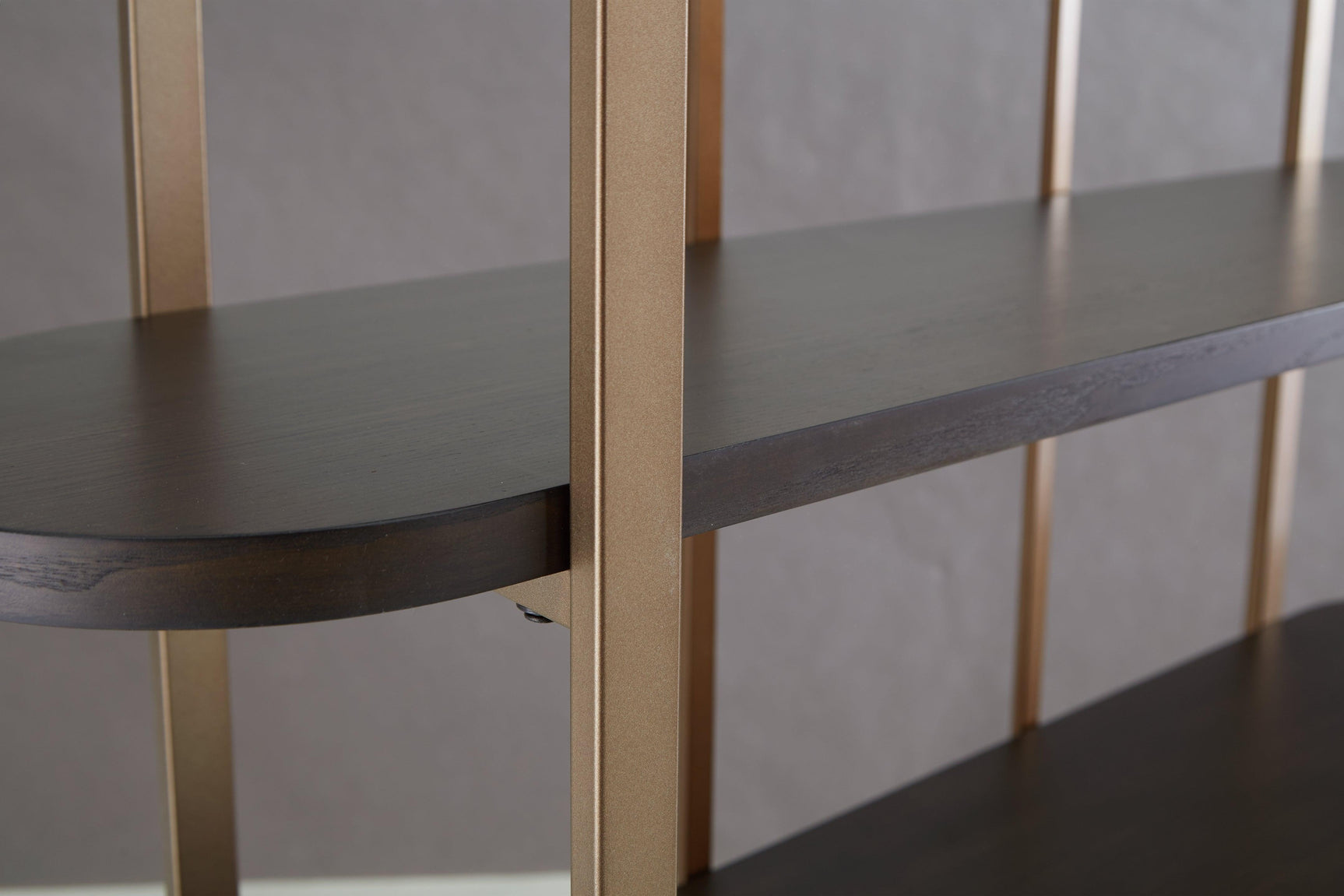Brentmour Brown/Gold Finish Bookcase