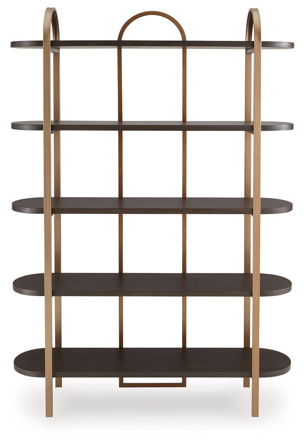 Brentmour Brown/Gold Finish Bookcase