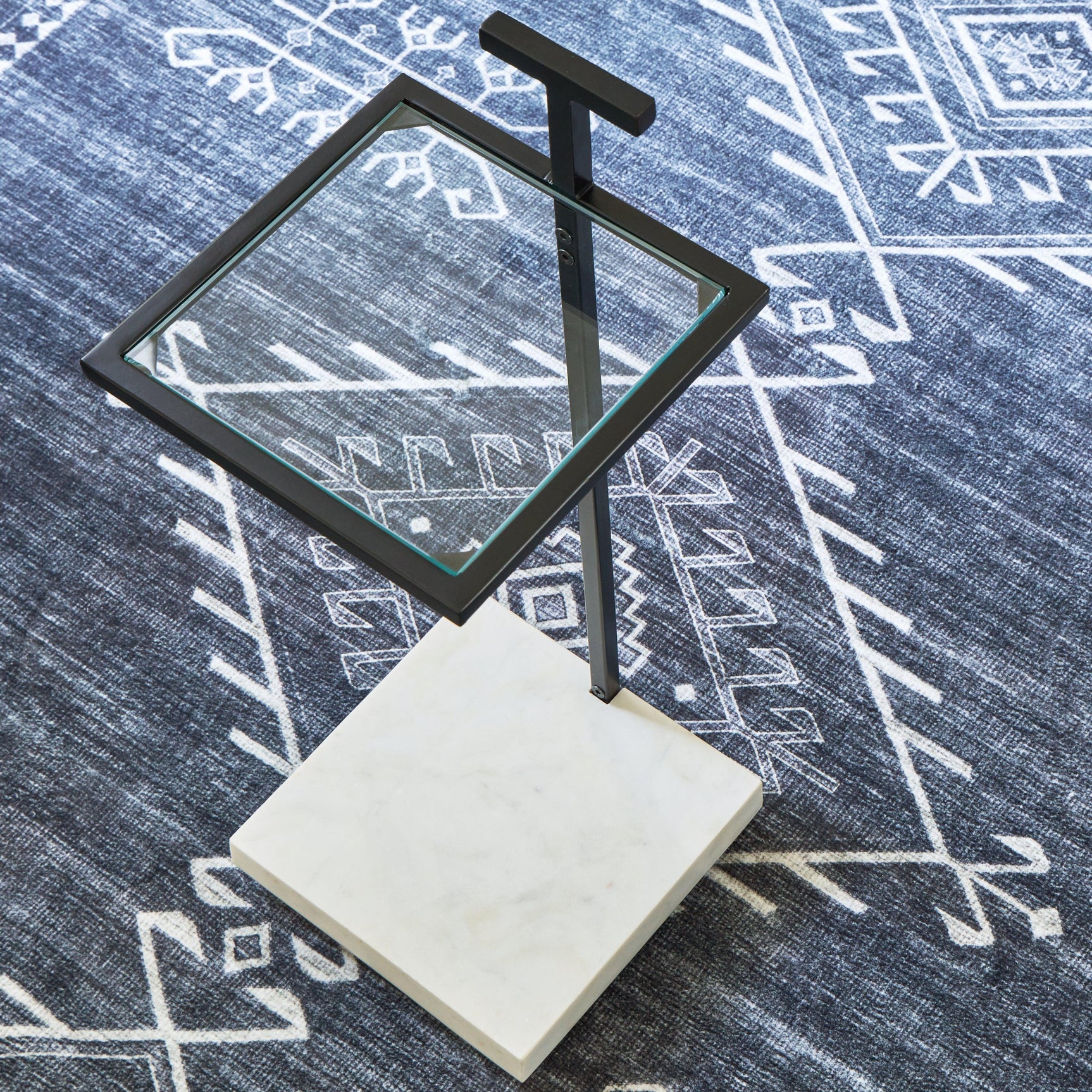 Mannill Black and White Contemporary Accent Table