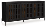 Vallisburg Black Natural Accent Cabinet