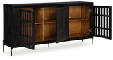 Vallisburg Black Natural Accent Cabinet