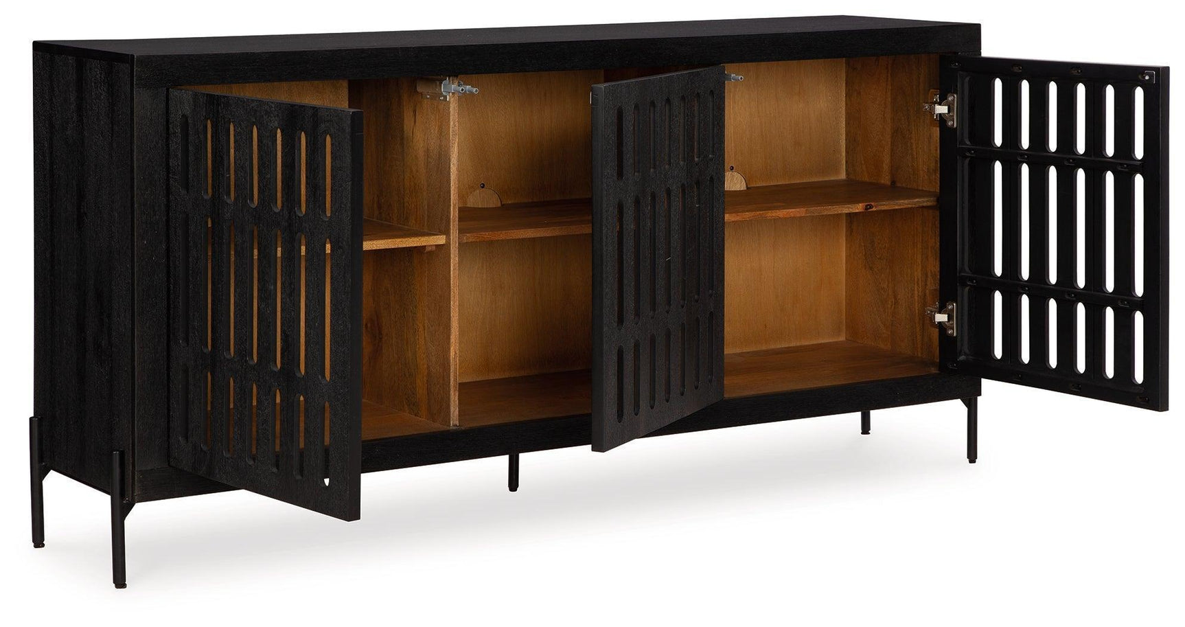 Vallisburg Black Natural Accent Cabinet