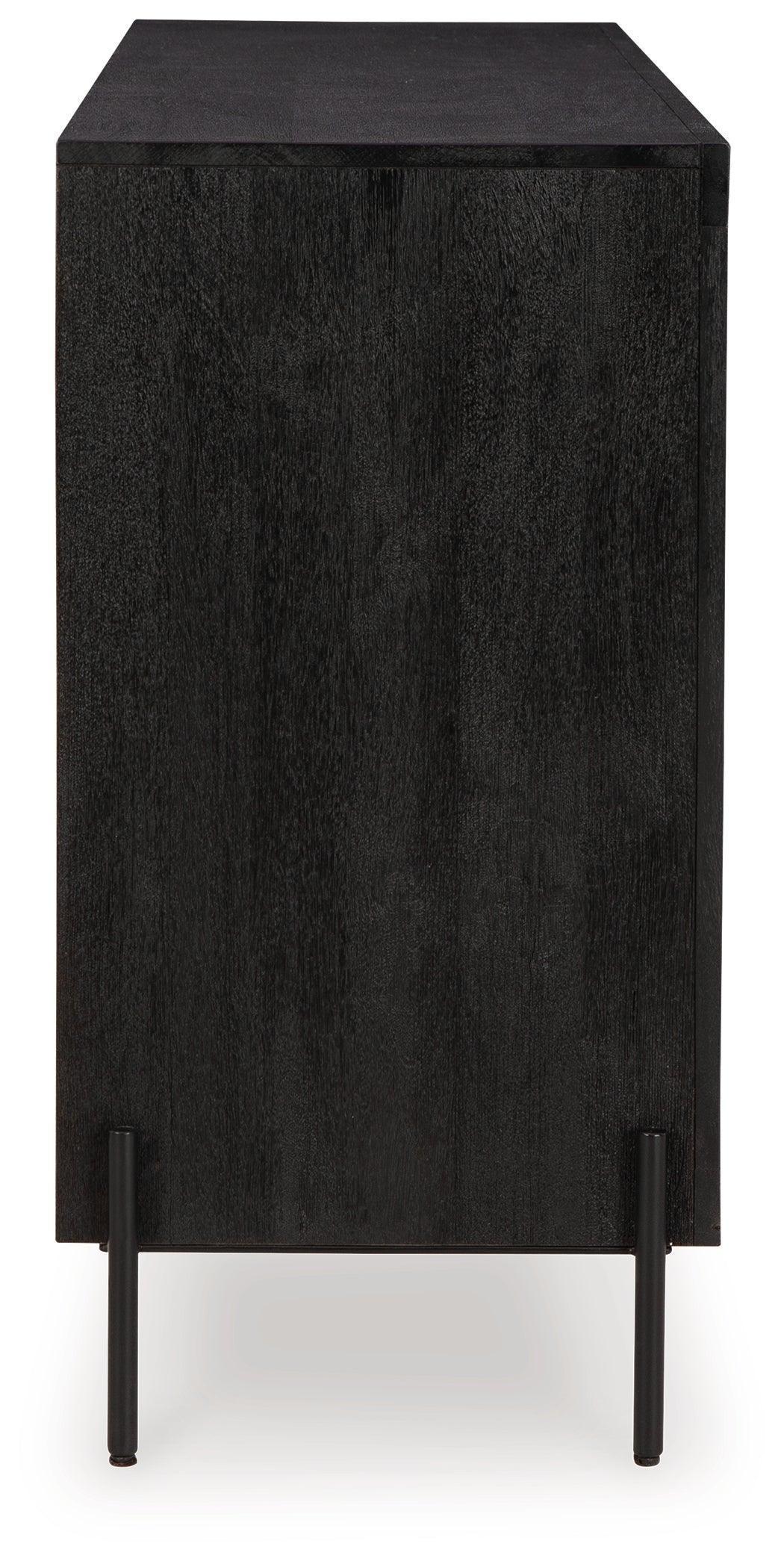 Vallisburg Black Natural Accent Cabinet
