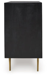Tayner Black/Gold Finish Accent Cabinet