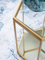 Veerwick Gold Finish Accent Coffee Table