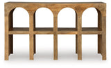 Luzmanacy Natural Brown Console Sofa Table