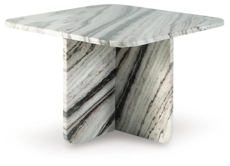 Baretton Black/White/Taupe Accent Coffee Table angled view