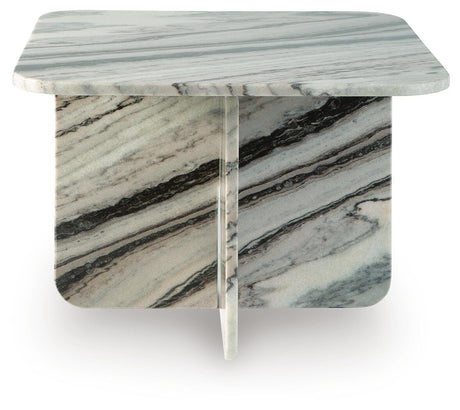 Baretton Black/White/Taupe Accent Coffee Table view 3