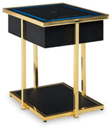 Rexwell Black/Gold Finish Accent Table with Speaker