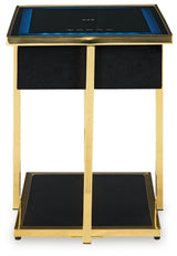 Rexwell Black/Gold Finish Accent Table with Speaker